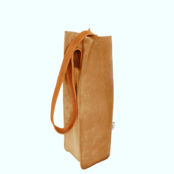 🍷Wine lovers - leather Bag to carry your wine with style - 💯 % suede - Picture 1 of 4